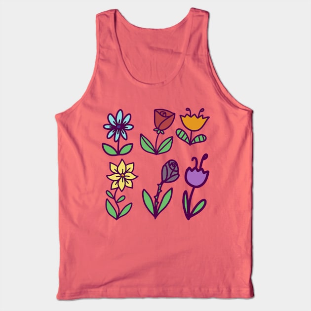 Colorful Flowers Tank Top by saradaboru